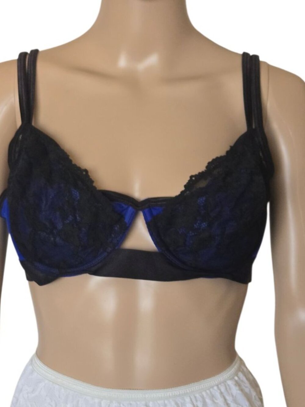 Cacique multicolor Unlined Underwire lace overlay Balconette Bra 40C